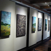 Alcune opere esposte alla mostra nell'Atelier Montanari, 2011