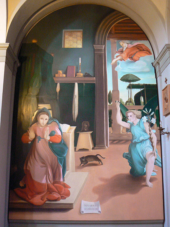 Chiesa di Boncellino (RA). Tabula Jam Picta Ex, L. Lotto, 1989, olio su legno, 430 x 260 cm