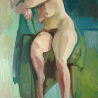 Nudo, 1976, olio su tela, 100 x 80 cm