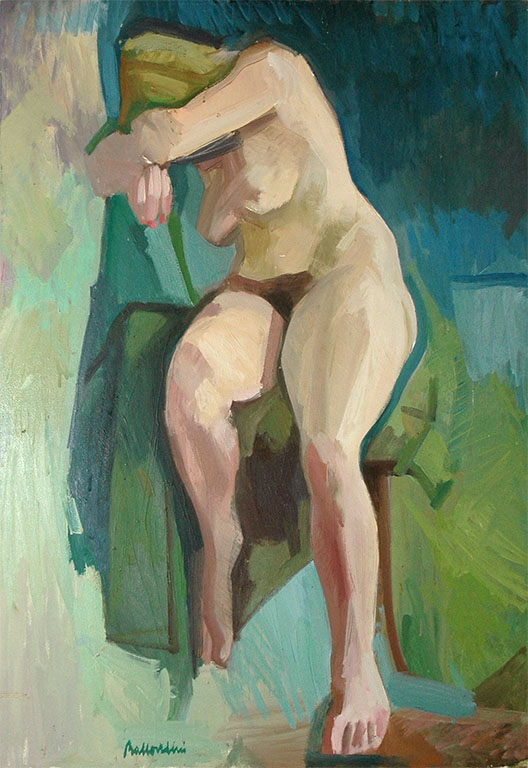 Nudo, 1976, olio su tela, 100 x 80 cm