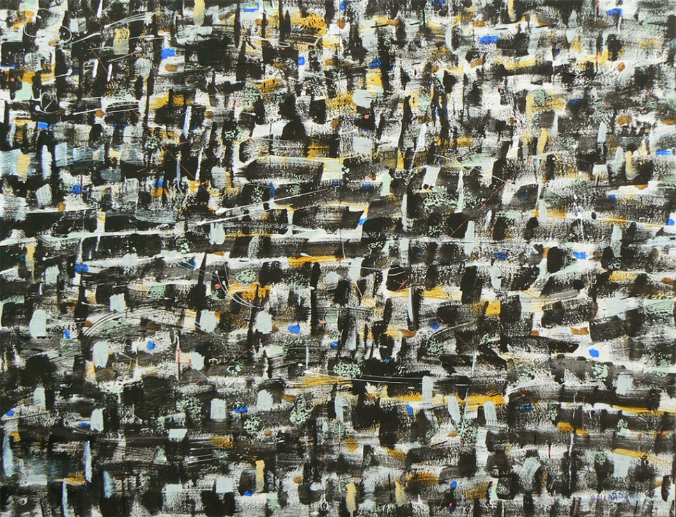 Senza titolo, 2009, tecnica mista su tela, 100 x 130 cm