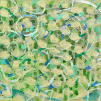 Senza titolo (paesaggio verde), 2005, tecnica mista su tela, 80 x 120 cm
