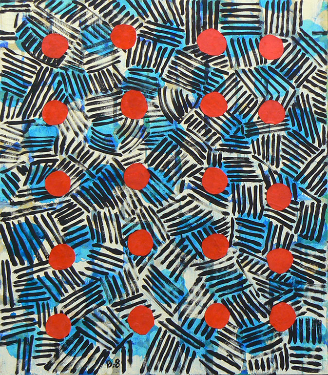 Figura nascosta, 2008, tecnica mista su tela, 70 x 60 cm