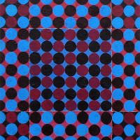 Senza titolo (blu rosso nero), 2012, acrilico su tela, 72 x 48 cm