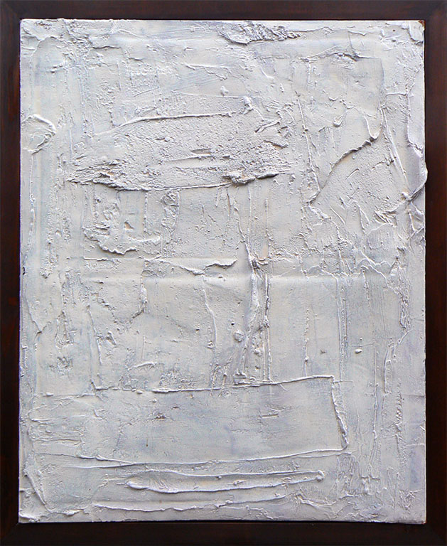 Cemento dipinto, 1988, cemento acrilico e smalto su tela, 100 x 80 cm